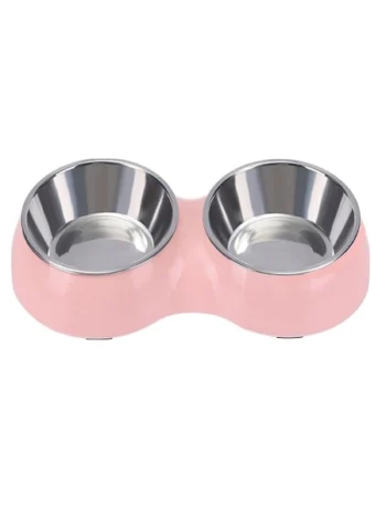 Plato comedero doble para mascotas bowl bebedero perros y gatos 34cm
