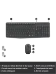 Kit wireless Logitech teclado y mouse 2.4 GHz HK-235 1.1