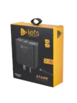 Cargador 220V Lets Mod08  4,4 Amp  2 USB + Cable Tipo C
