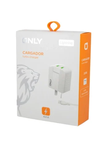 Cargador 220V Only Mod 06 4,4Amp 2 USB + Cable Lightning