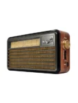 Radio AMFM vintage con MP3BT AUX con carga solar y power bank