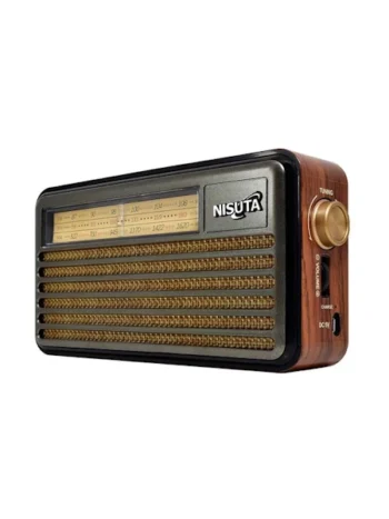 Radio AMFM vintage con MP3BT AUX con carga solar y power bank