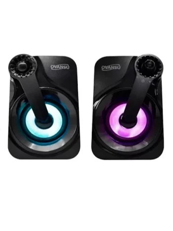 Parlante 3.5mm+USB para PC con leds RGB
